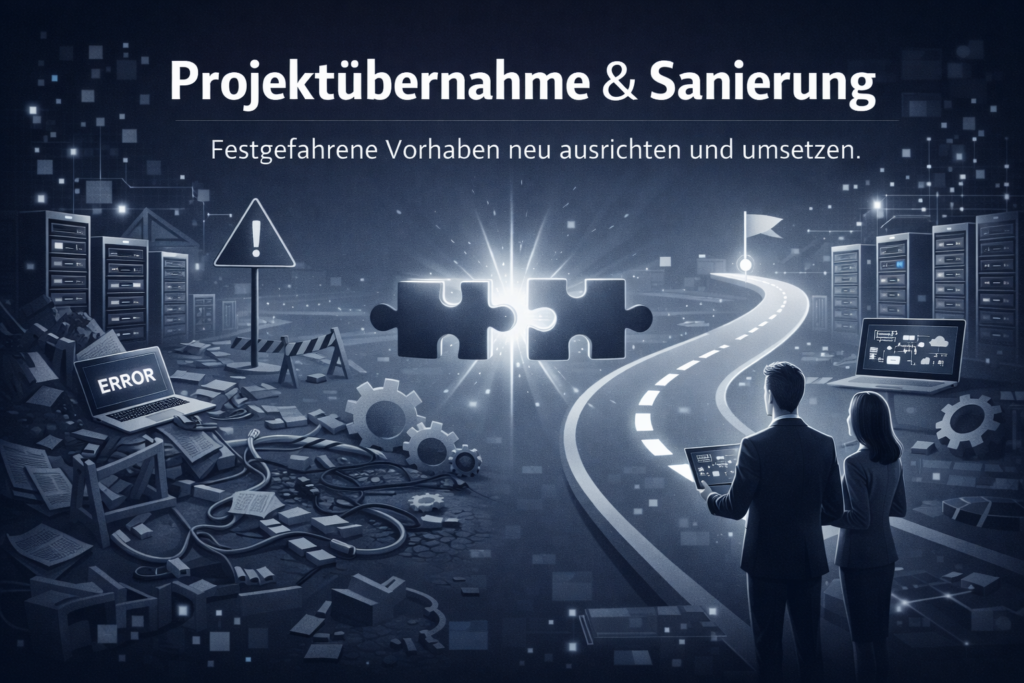Projektübernahme & Sanierung Festgefahrene Vorhaben neu ausrichten und umsetzen