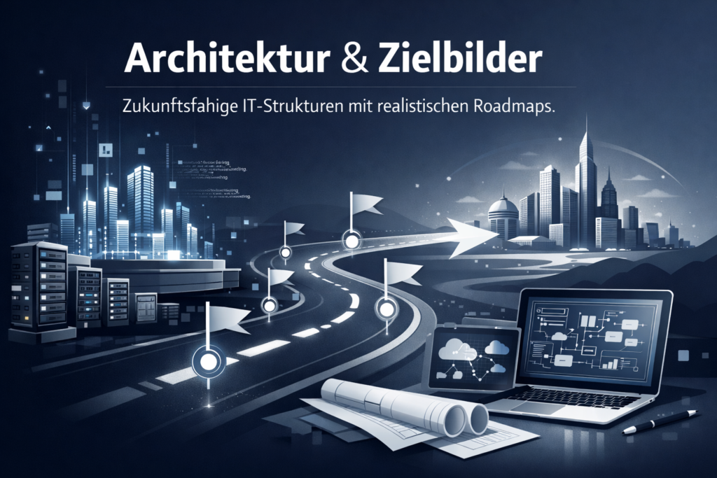 Architektur & Zielbilder Zukunftsfähige IT-Strukturen mit realistischen Roadmaps.